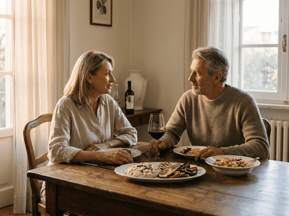 Sergea a tavola, vino per chi beve ogni giorno