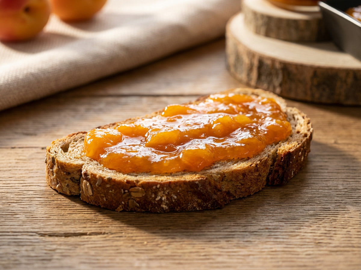Pane integrale con confettura di albicocca