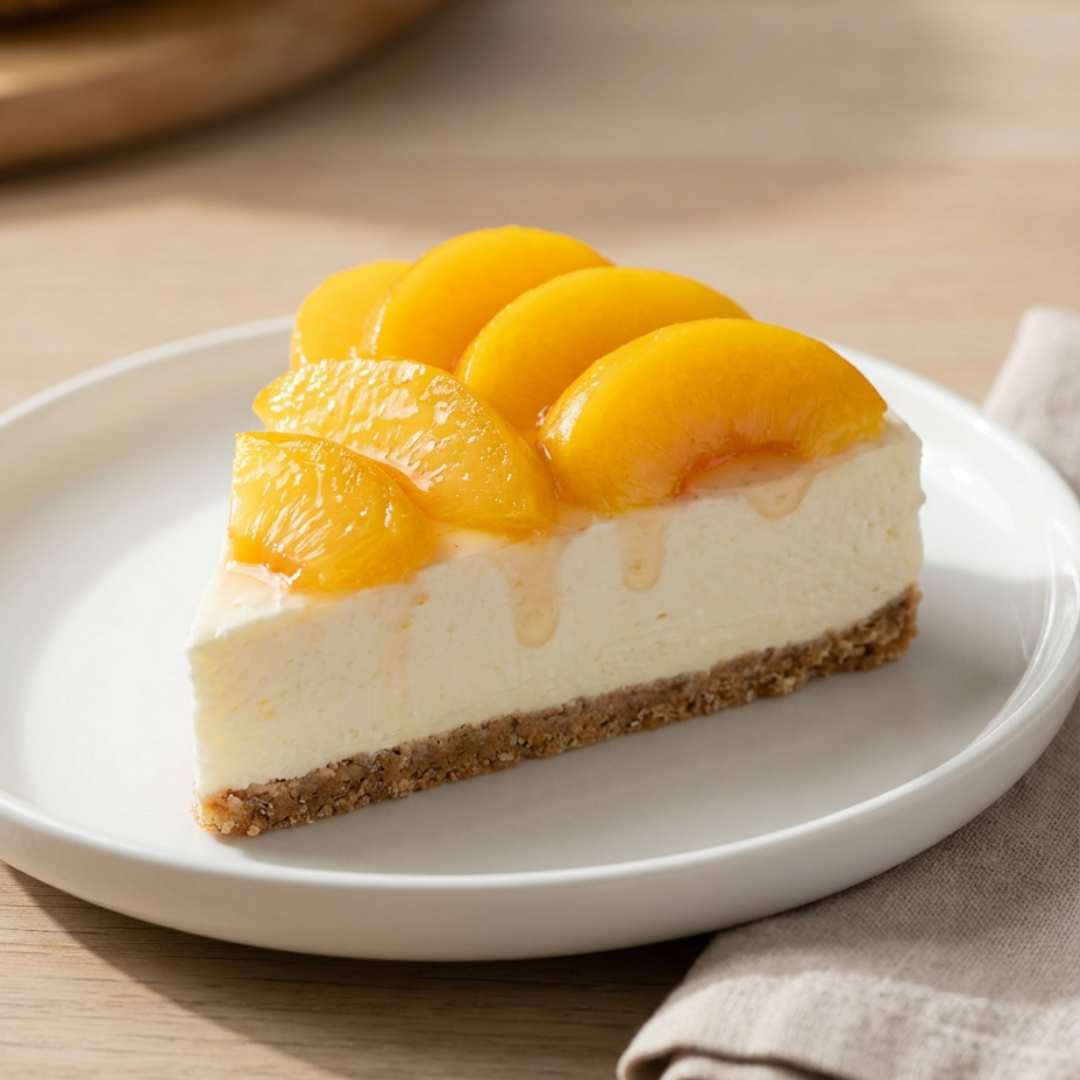 Cheesecake light alle Pesche Sciroppate